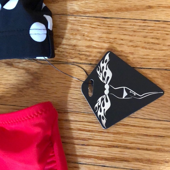 Rockabilly Pin-Up Polka Dot Bikini Bathing Suit - Picture 4 of 5